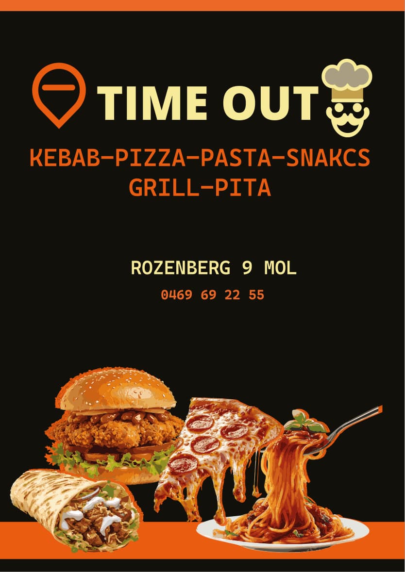 Time Out kebab pizza pasta snacks menu cover